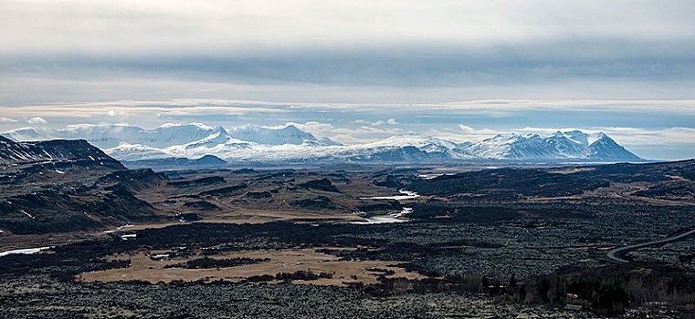 雪山,正面,火山地貌,韦斯特兰德,冰岛,欧洲