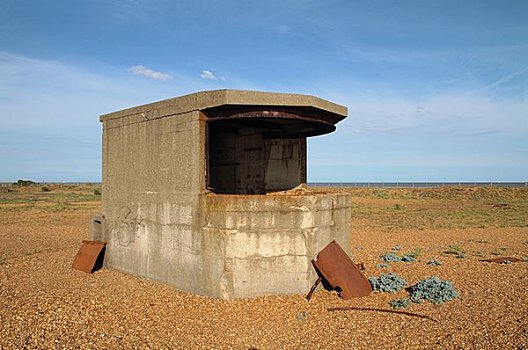 英格兰,废弃,第二次世界大战,药盒,海滩,局部