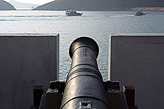 大炮,防护,展示,低地,花园,海洋公园,香港