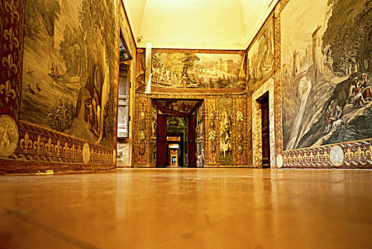 绘画,壁画,走廊,别墅,意大利