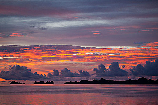 漂亮,云,日落,帕劳,密克罗尼西亚