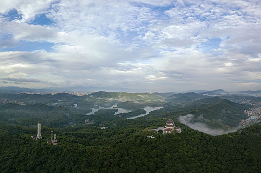 广东惠州高榜山景区航拍全景风光