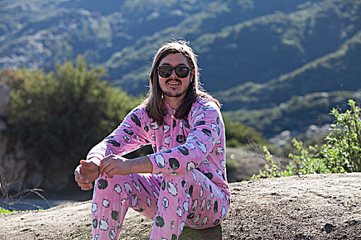 男人,头像,穿,粉色,峡谷,加利福尼亚,美国