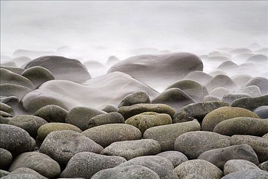 岩石海岸,定时暴光,罗弗敦群岛,诺尔兰郡,挪威