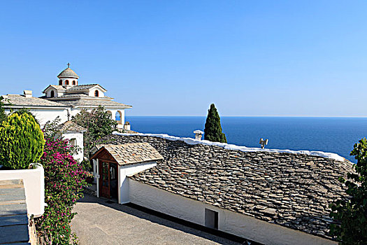 希腊,东北方,爱琴海岛屿,寺院