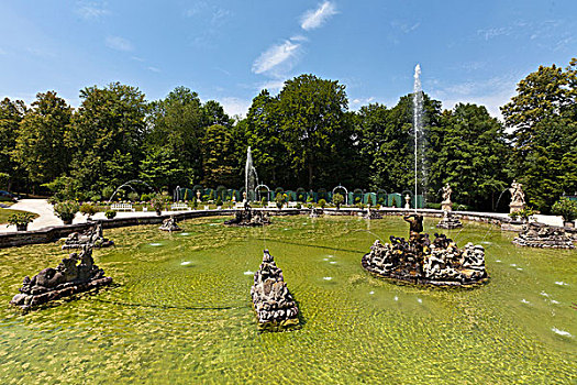 水景园,公园,城堡,偏僻寺院,靠近,拜罗伊特,上弗兰科尼亚,弗兰克尼亚,巴伐利亚,德国,欧洲