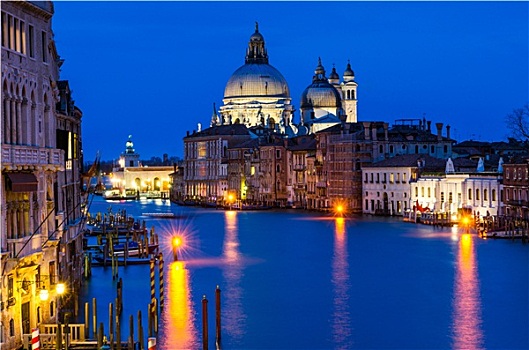 大运河,威尼斯,夜晚