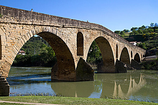 罗马桥,跨越,河,纳瓦拉,西班牙