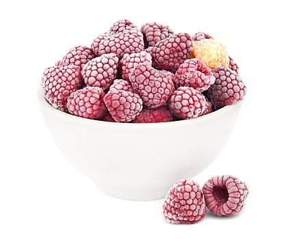 冰冻,树莓,白色,碗,隔绝,白色背景,背景