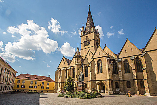 罗马尼亚,城市,福音派,大教堂,纪念建筑