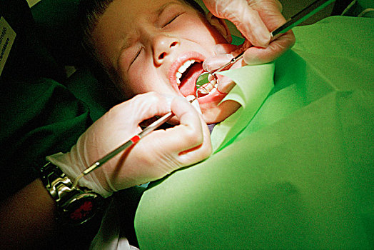 男孩,牙齿,牙医