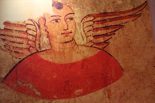 新疆若羌,震惊世界的壁画,-有翼天使,迦陵频伽