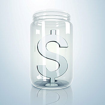 透明,玻璃,罐,钱,室内