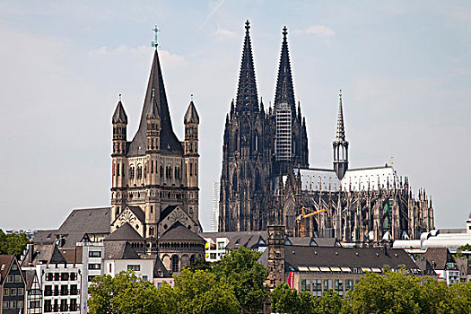 老城,教堂,科隆,大教堂,北莱茵威斯特伐利亚,德国,欧洲
