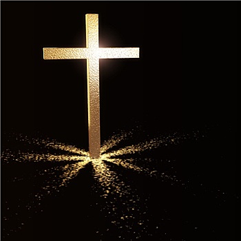 金色,基督教,十字架