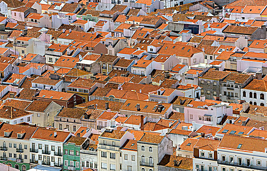 红色,瓷砖,屋顶,城市风光,湾,地区,葡萄牙,欧洲