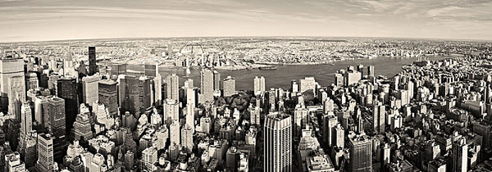 纽约,曼哈顿,全景,航拍