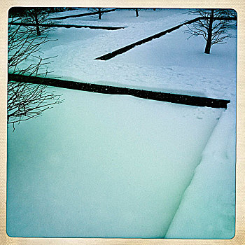 积雪,公园