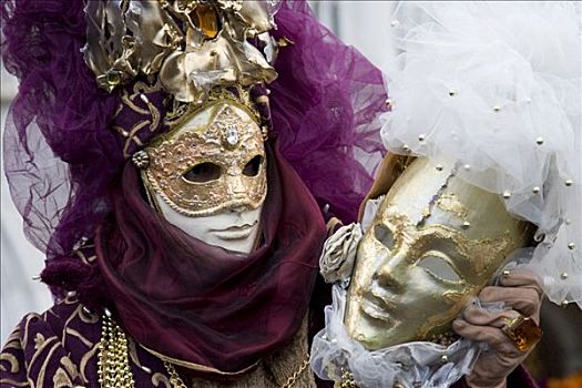 黄金,面具,服饰,威尼斯,狂欢,意大利