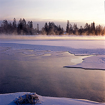 长白山,二道白河,自然风光,冰雪,奶头河,吉林,延边