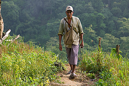 一个,男人,种族,猎捕,鸟,道路,地点,培育,孟加拉,十月,2007年,三个,山,局部