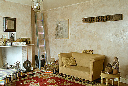 起居室,彩色,沙发,软垫,土耳其,壁炉