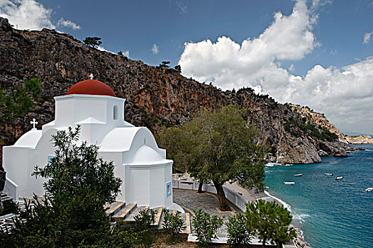 小教堂,圣母,岛屿,卡帕索斯,爱琴海岛屿,多德卡尼斯群岛,爱琴海,希腊,欧洲