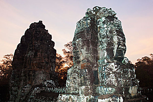 柬埔寨,收获,吴哥窟,巴扬寺,佛,头部