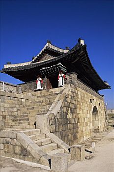 韩国,首尔,水原,华城行宫,要塞,仪式,大门