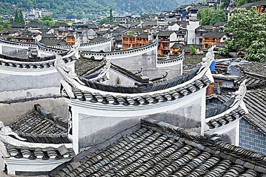 砖瓦,屋顶,房子,老城,湖南,中国