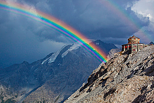 阿尔卑斯山,高山,彩虹