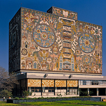 中央图书馆,建筑,墨西哥城,墨西哥