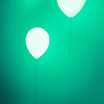 气球,形状,灯,绿色,墙壁