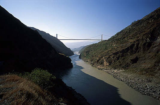 云南省巧家县葫芦口新建的金沙江大桥