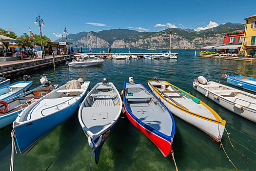 渔船,港口,马尔切斯内,乡村,加尔达湖,意大利