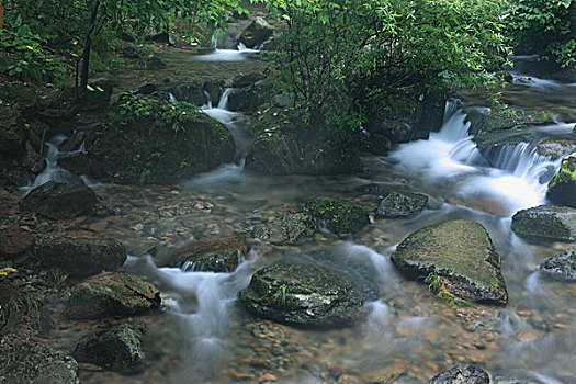 山谷,河流,石头