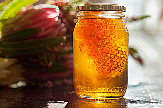 蜂蜜,蜂窝,旋盖瓶