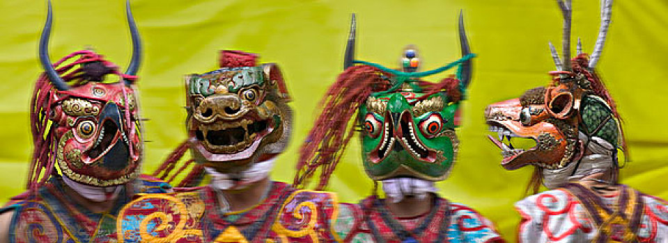 不丹,布姆唐,面具,舞蹈表演,节日