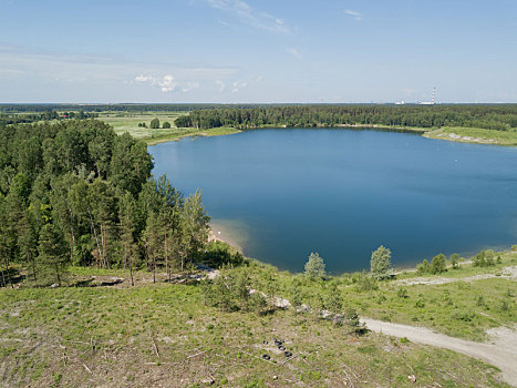 湖,俯视,拉脱维亚