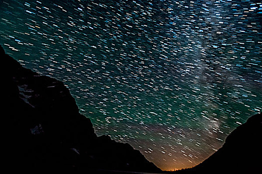 星迹,高处,湖,冰川国家公园,蒙大拿