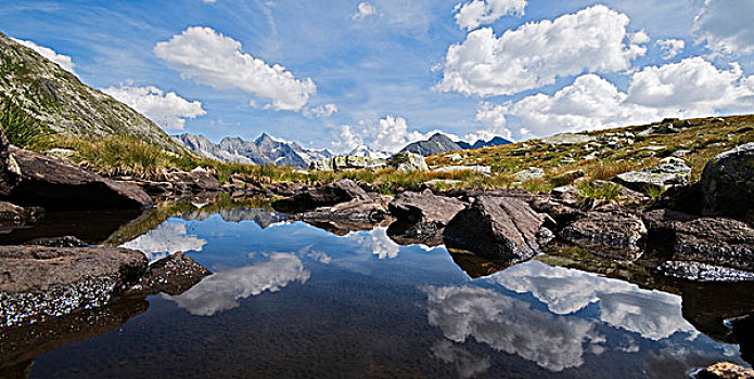 风景,小,山,湖,山脊,自然,公园,阿尔卑斯山,奥地利,欧洲