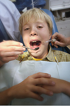男孩,牙医