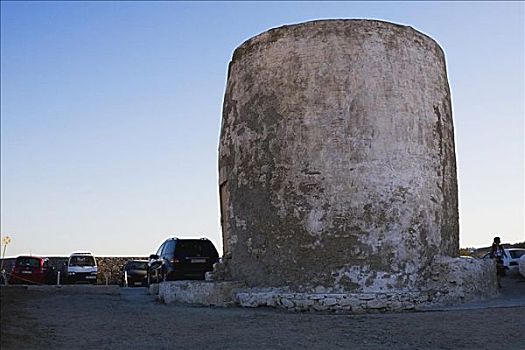 古遗址,传统风车,米克诺斯岛,基克拉迪群岛,希腊