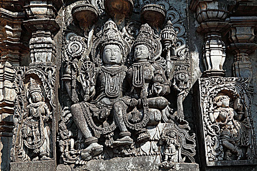 湿婆神,神,墙壁,霍沙勒斯哇拉庙,庙宇,曷萨拉,风格,印度南部,印度,南亚,亚洲