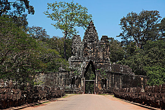 入口,吴哥窟,柬埔寨