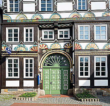 入口,半木结构房屋,哈梅林,历史,中心,下萨克森,德国,欧洲
