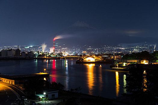 富士山,山,日本,夜晚