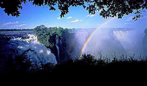 彩虹,上方,维多利亚瀑布,赞比西河,津巴布韦