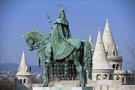 国王,雕塑,棱堡,布达佩斯,匈牙利