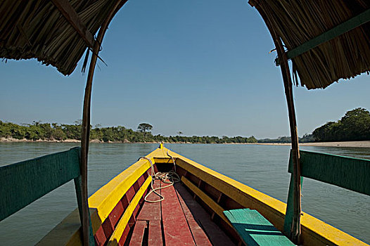船,河,恰帕斯,墨西哥